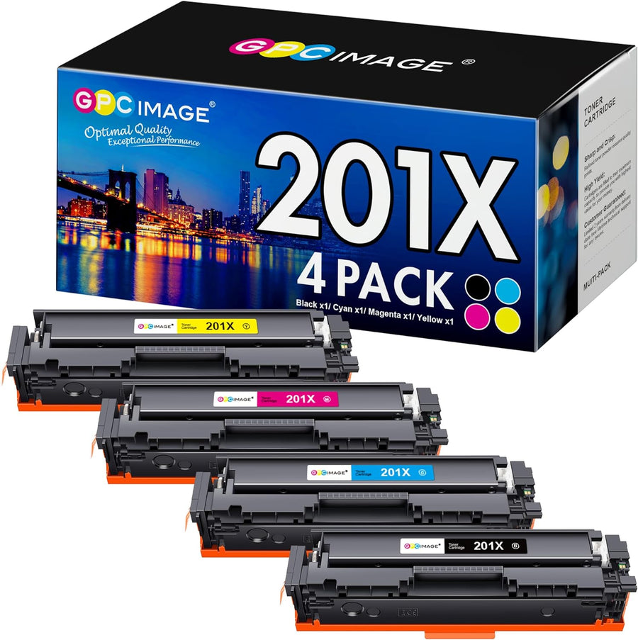 GPC Image Compatible Toner Cartridge Replacement for HP 201X (4-Pack) - $45