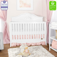 SweetPea Baby Jasmine 4-in-1 Convertible Crib in White, 3 Mattress Height Settings - $205