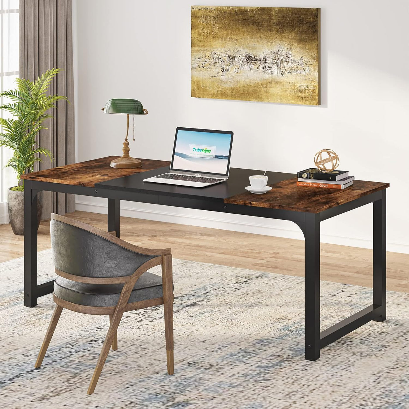 Tribesigns Modern Computer Desk, 63 x 31.5 inch Large Office Desk - $100