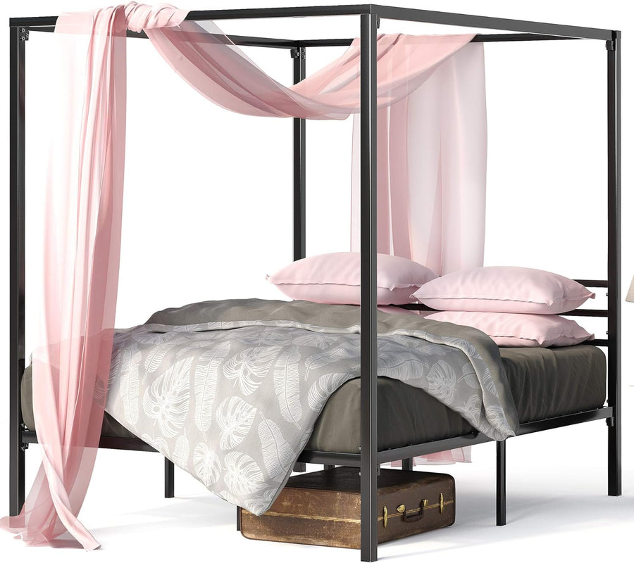 ZINUS Patricia Black Metal Canopy Platform Bed Frame, Full - $110