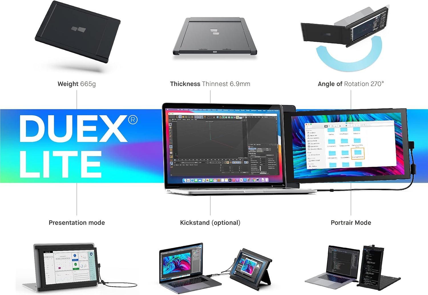 Duex Lite New Mobile Pixels Portable Monitor, 12.5" Full HD  - $110