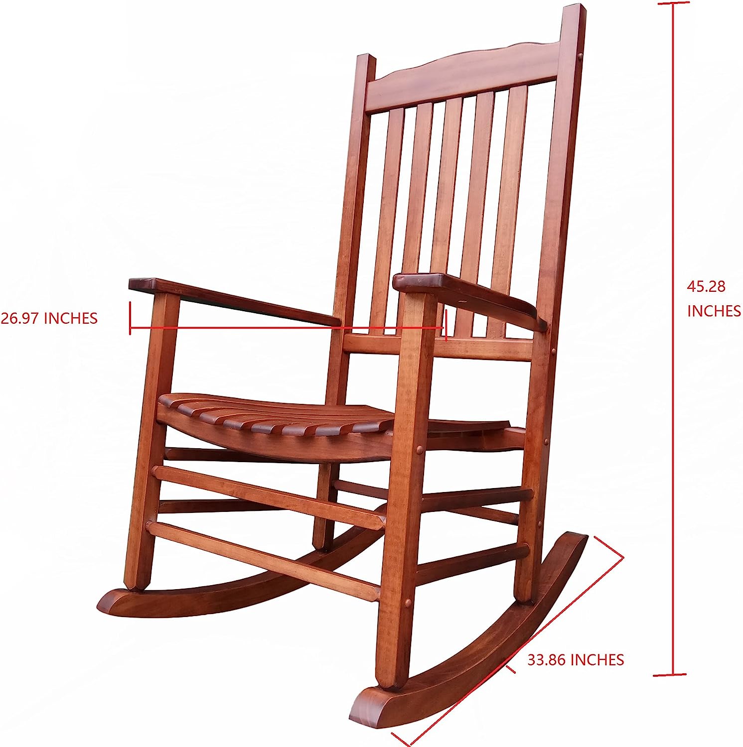 Natural Wood Porch Rocker/Outdoor Rocking Chair, Outdoor or Indoor, A001NT - $90
