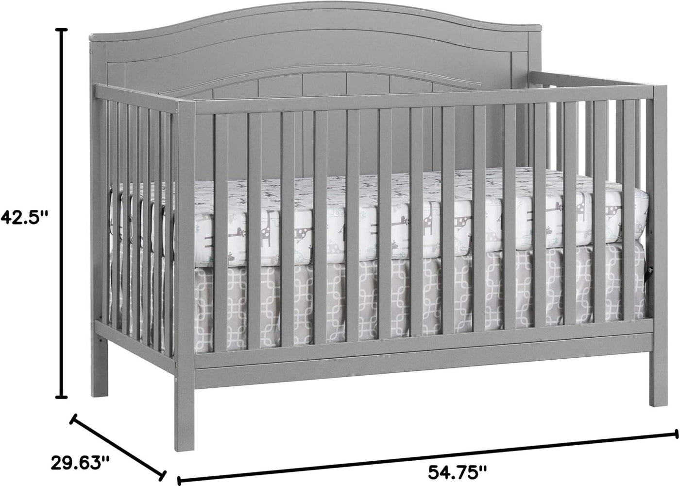 Oxford Baby North Bay 4-in-1 Convertible Baby Crib, Dove Gray - $130