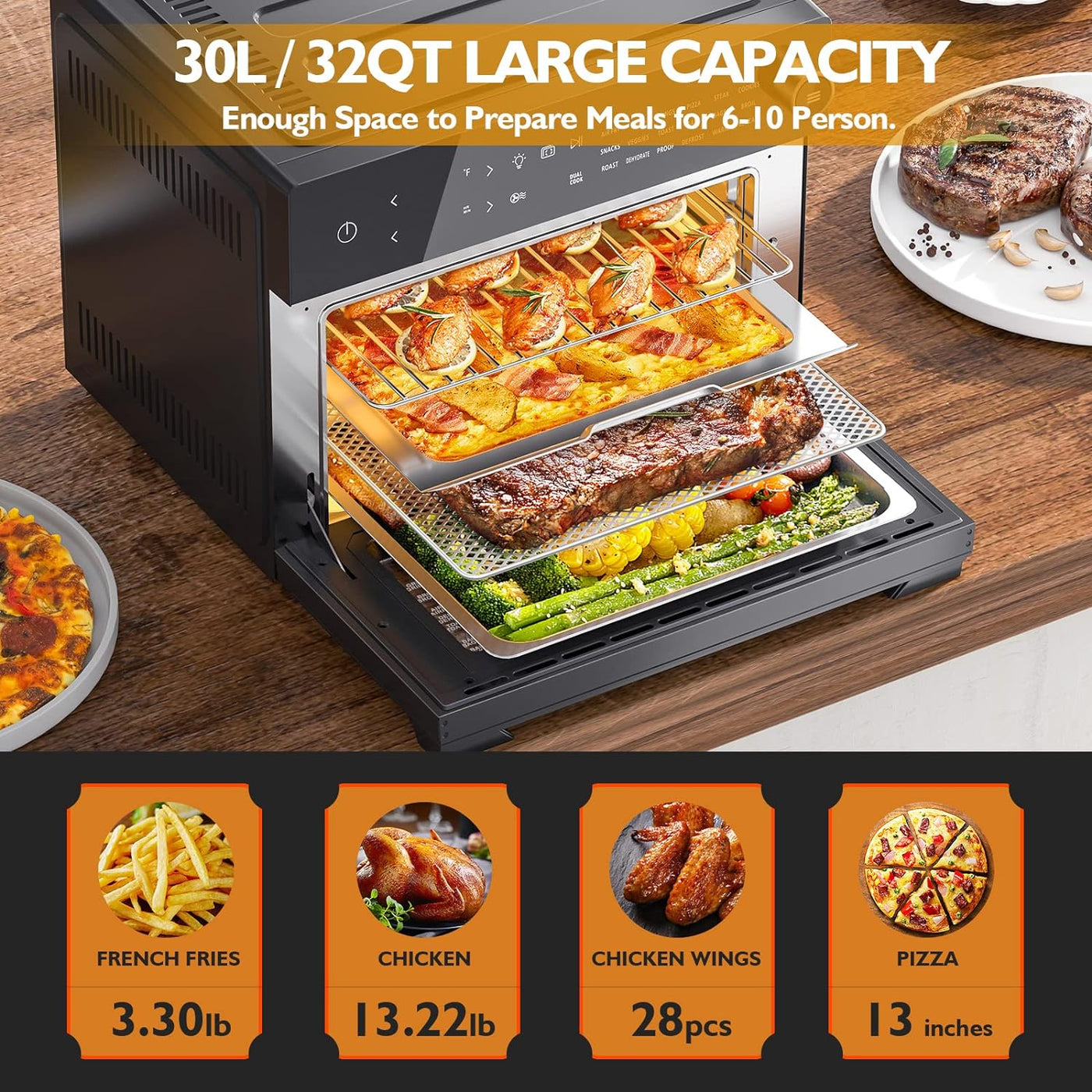 APEXCHASER Air Fryer Toaster Oven Combo 18-in-1 Functions - $85 · DISCOUNT  BROS