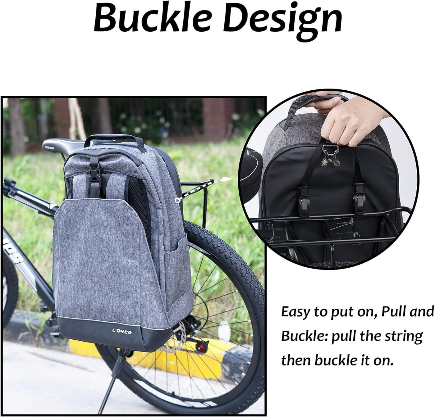 Lohca Bike Bag 40L Waterproof Bicycle Pannier Bag Convertible Backpack - $40