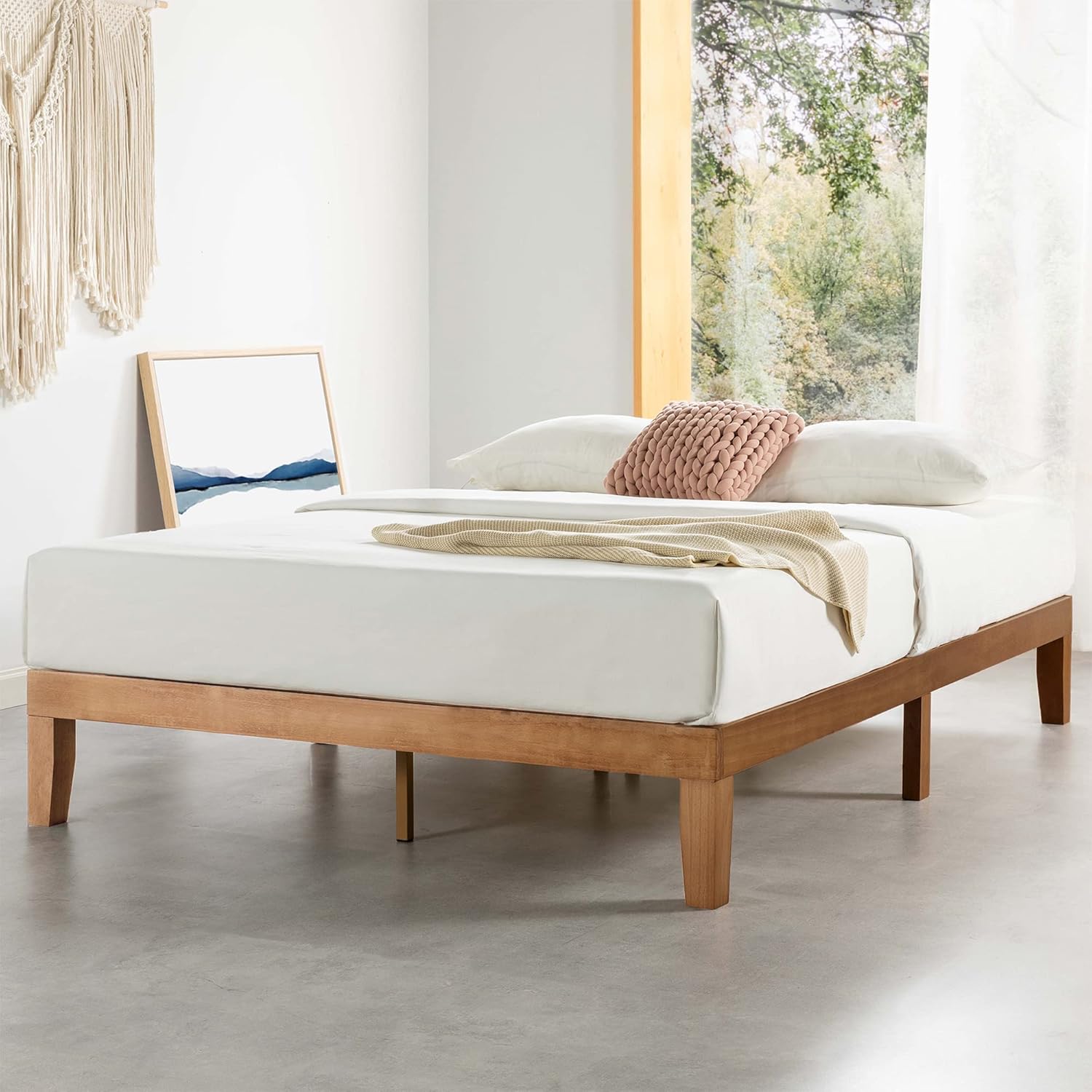 Mellow Naturalista Classic - 12 Inch Solid Wood Platform Bed, Full, Natural Pine - $60