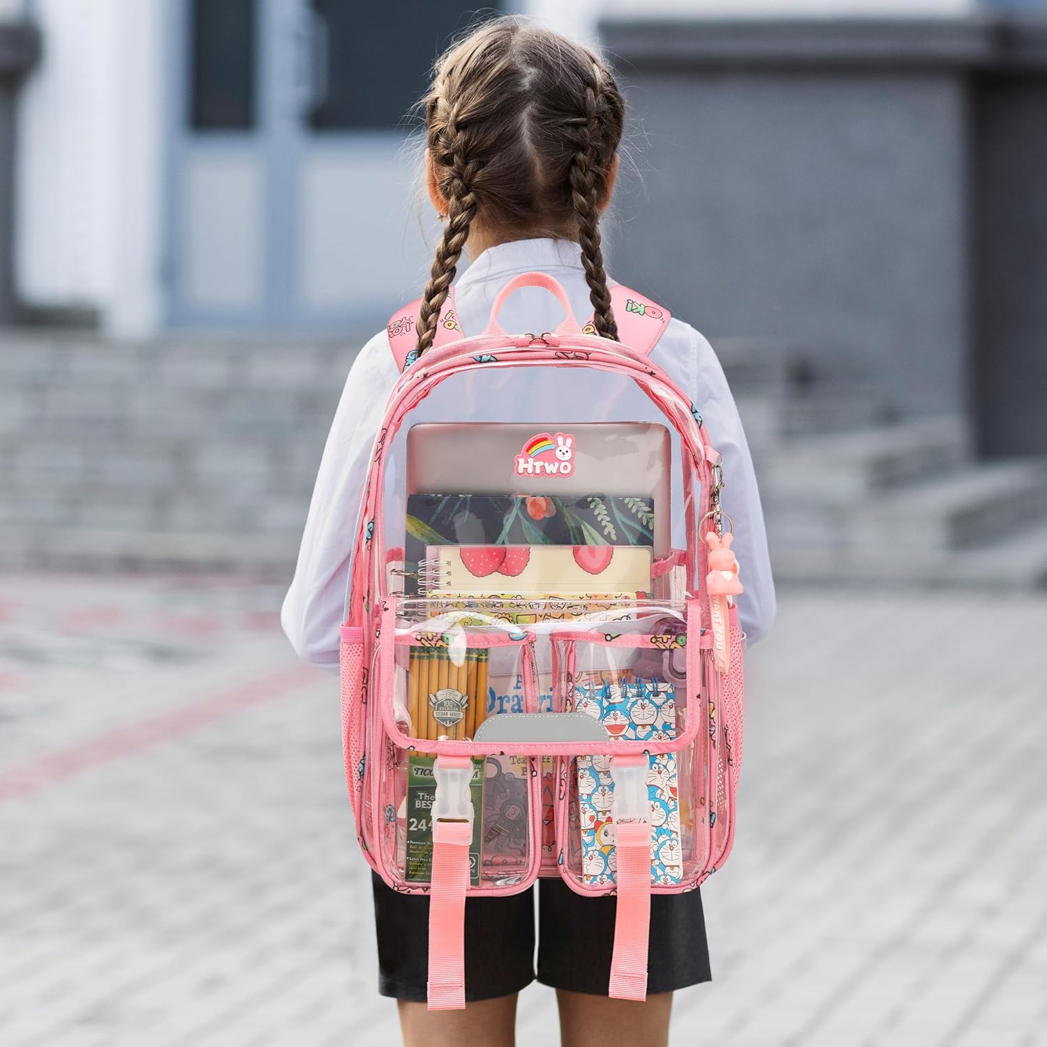 Clear bookbag outlet pink