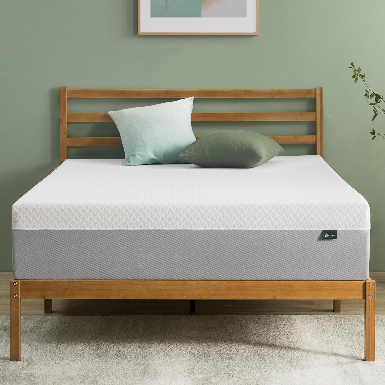 ZINUS 12 Inch Green Tea Essential Memory Foam Mattress [New Version], King - $190