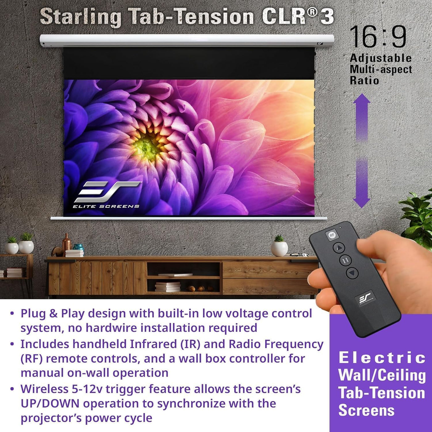 Starling Tab-Tension CLR 3 Series Upgraded RC1 Kit, 121-INCH Diag. 16:9 - $1320