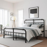 California King Bed Frame with Headboard and Footboard, 18 Inches High - $145