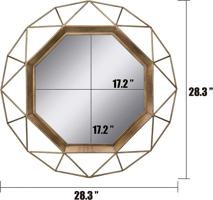 Stonebriar SB-6137A Gold Geometric Wall Mirror, 30 x 30 - $50