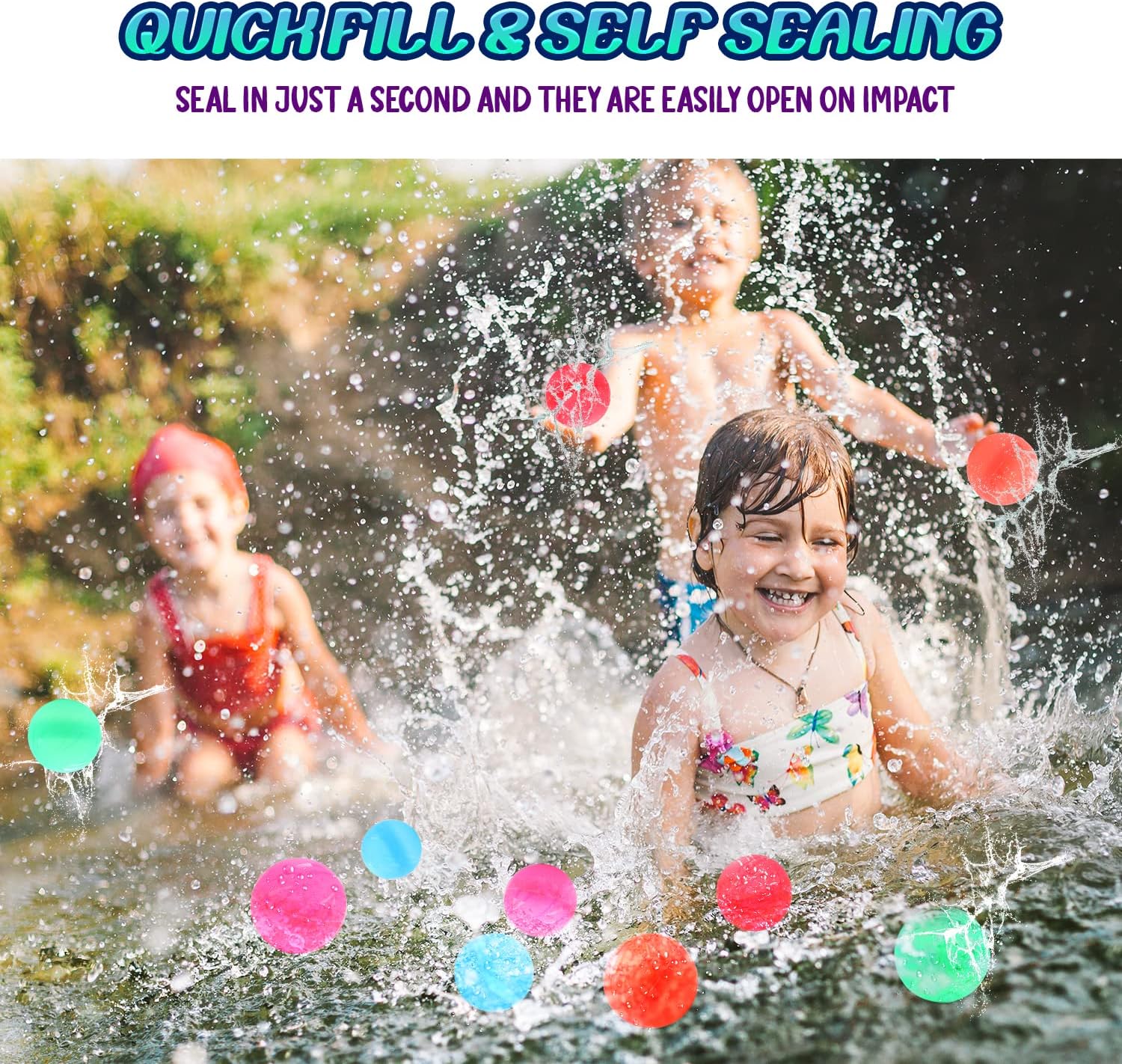 Boogy Balloons, Reusable Water Balloons, Easy to Fill (10 Pack) - $5