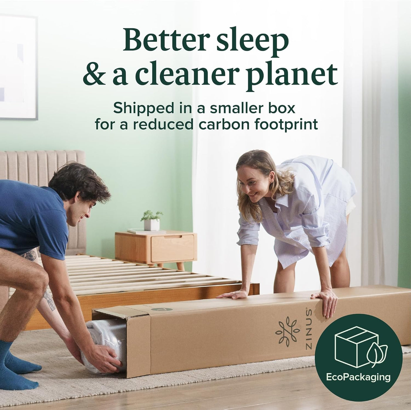 ZINUS 12 Inch Green Tea Memory Foam Mattress [New Version], King - $230
