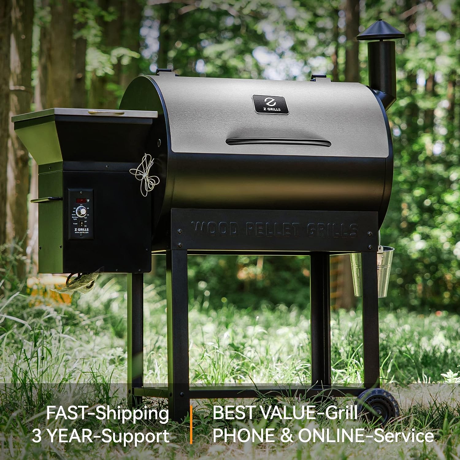 Z GRILLS Wood Pellet Smoker Grill, 8 in 1 BBQ Grill for Outdoor Cooking - $315