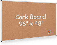 Board2by Extra Large Cork Bulletin Board 96" X 48", Foldable Notice Pin Board - $145