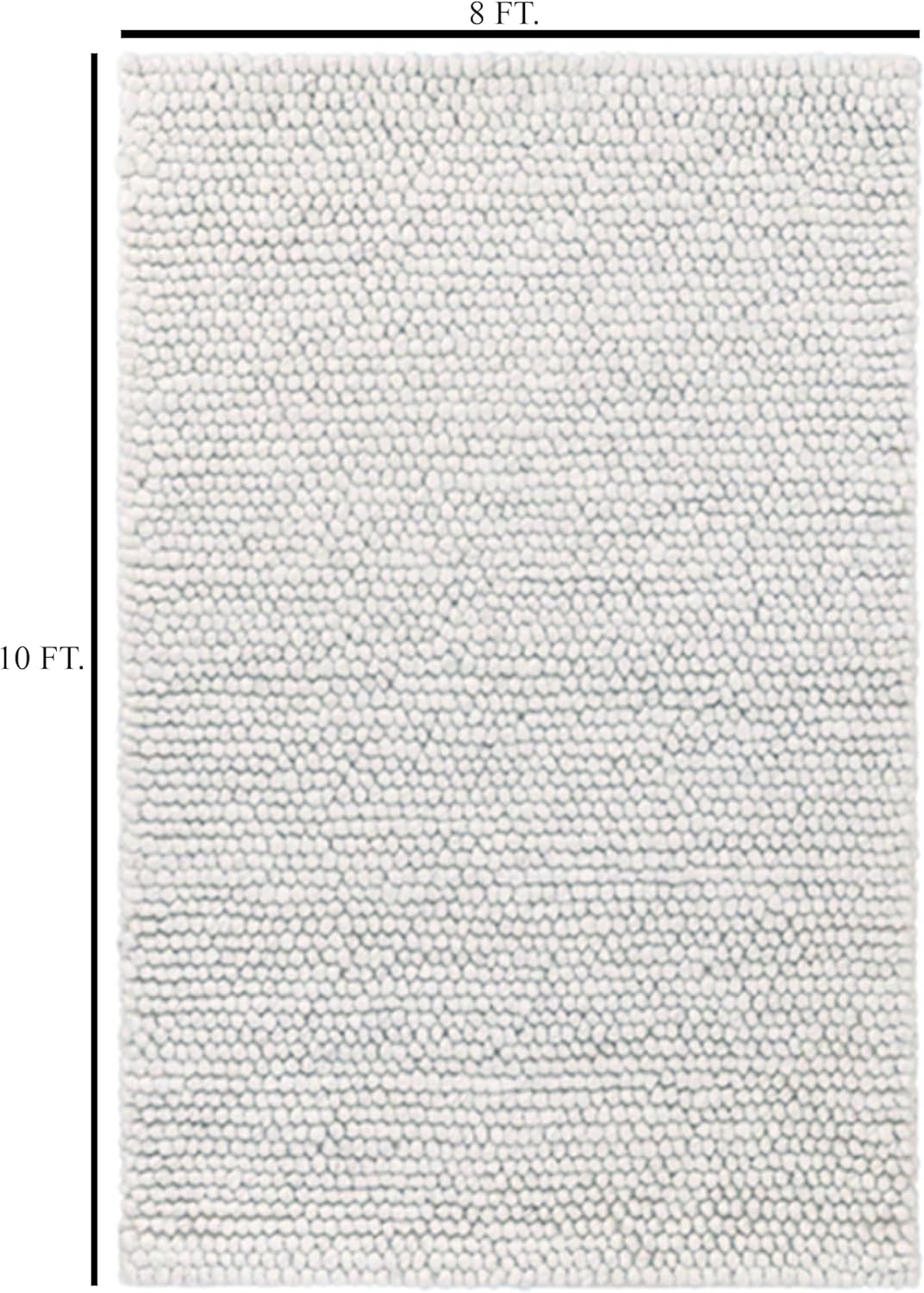 S & L Homes Wool Cotton Hand Woven Chunky Knit Popcorn Rug (8' x 10' - Ivory) - $140