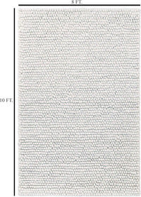 S & L Homes Wool Cotton Hand Woven Chunky Knit Popcorn Rug (8' x 10' - Ivory) - $140