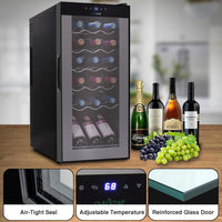 Nutrichef 18 Bottle Slim Wine Fridge | Red & White Wine Chiller, 30x13x17 IN - $185