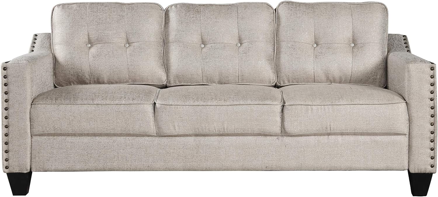 FANYE Living Room Furniture Sofa, Linen Fabric Upholstered Couch (Sofa Only) - $200