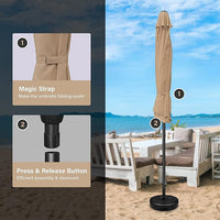 Simple Deluxe 9' Patio Umbrella Outdoor Table Market Yard Umbrella, Tan - $30