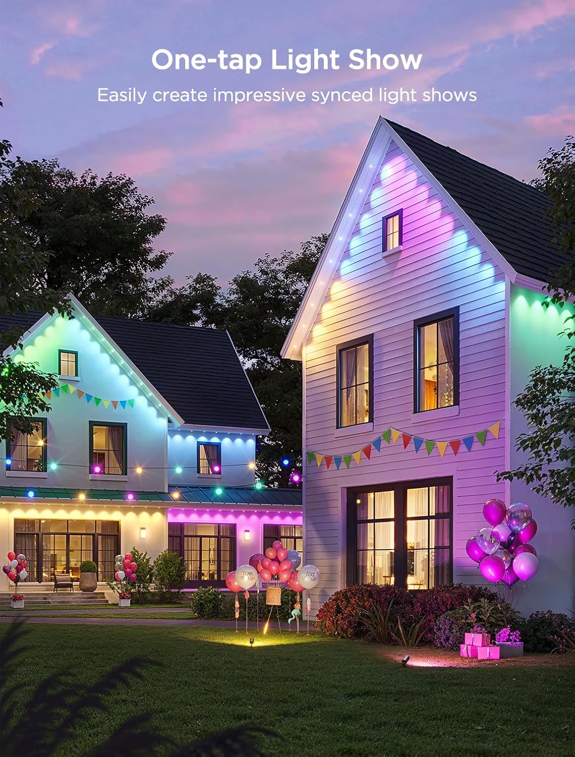 Govee Permanent Outdoor Lights 2, 100ft RGBIC Outdoor Lights with 72 LED Lights - $200