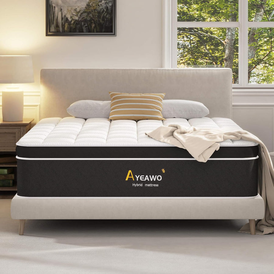 King Mattress, 12 Inch Hybrid King Bed Mattress with Gel Memory Foam - $200