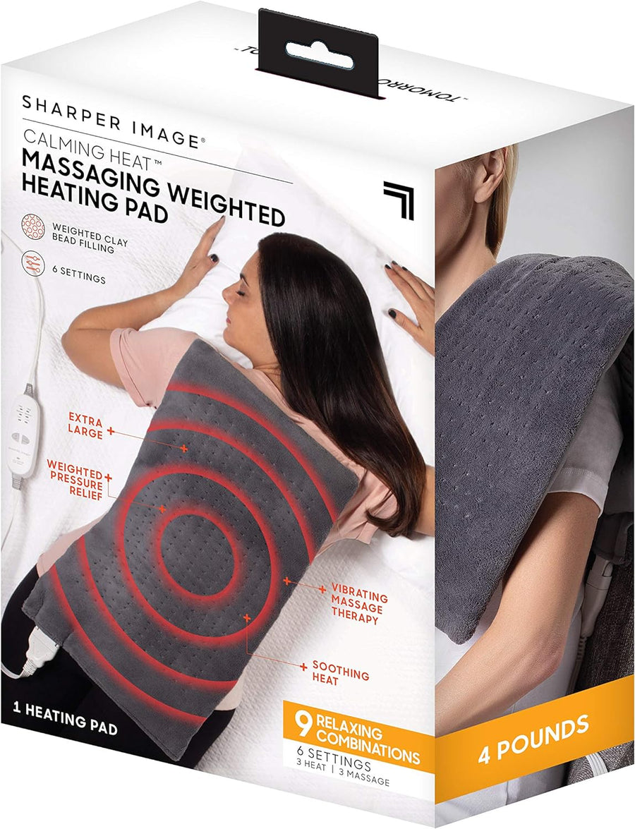CALMING HEAT 12 in. x 24 in. Massaging Weighted Heating Pad - $35