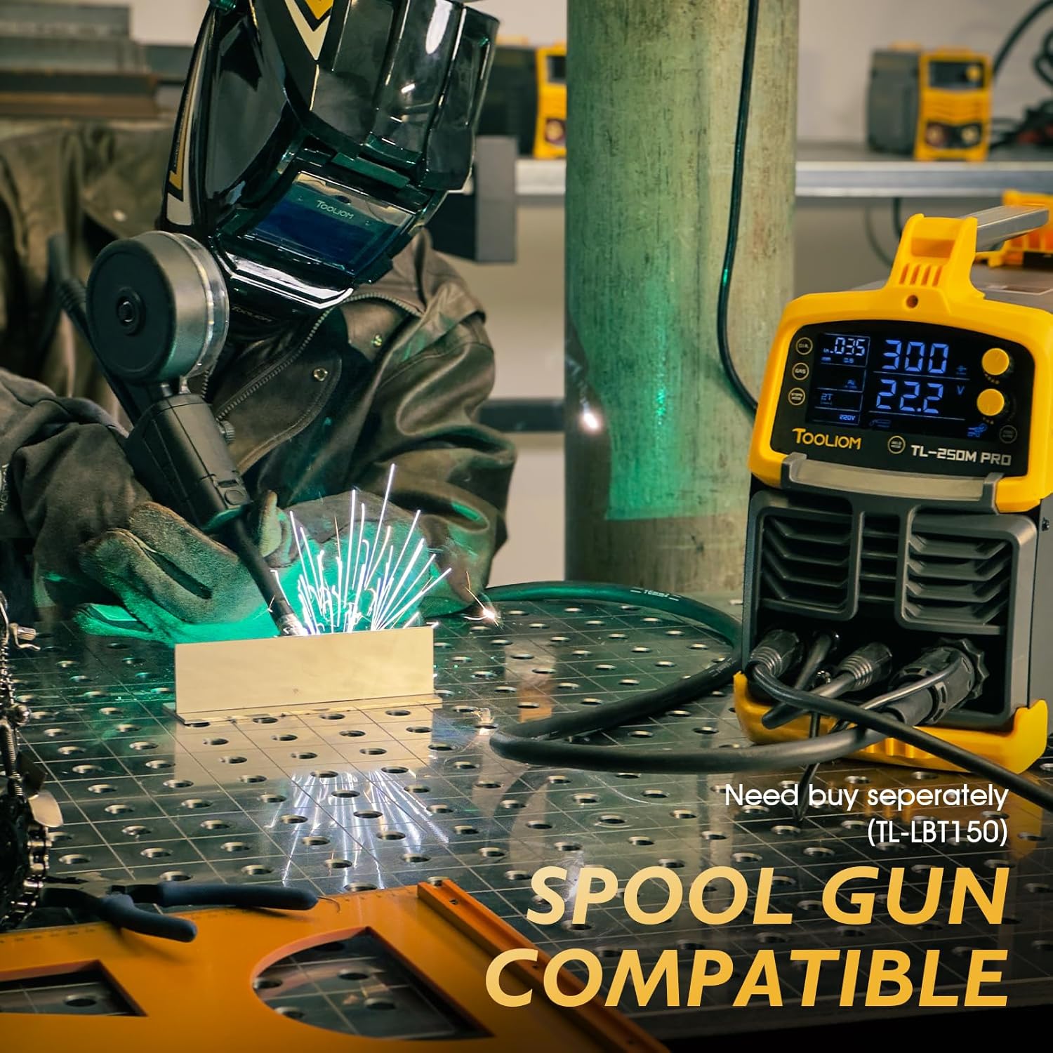 TOOLIOM Aluminum MIG Welder with Pulse 250A 110V/220V Dual Voltage 5 in 1 - $210