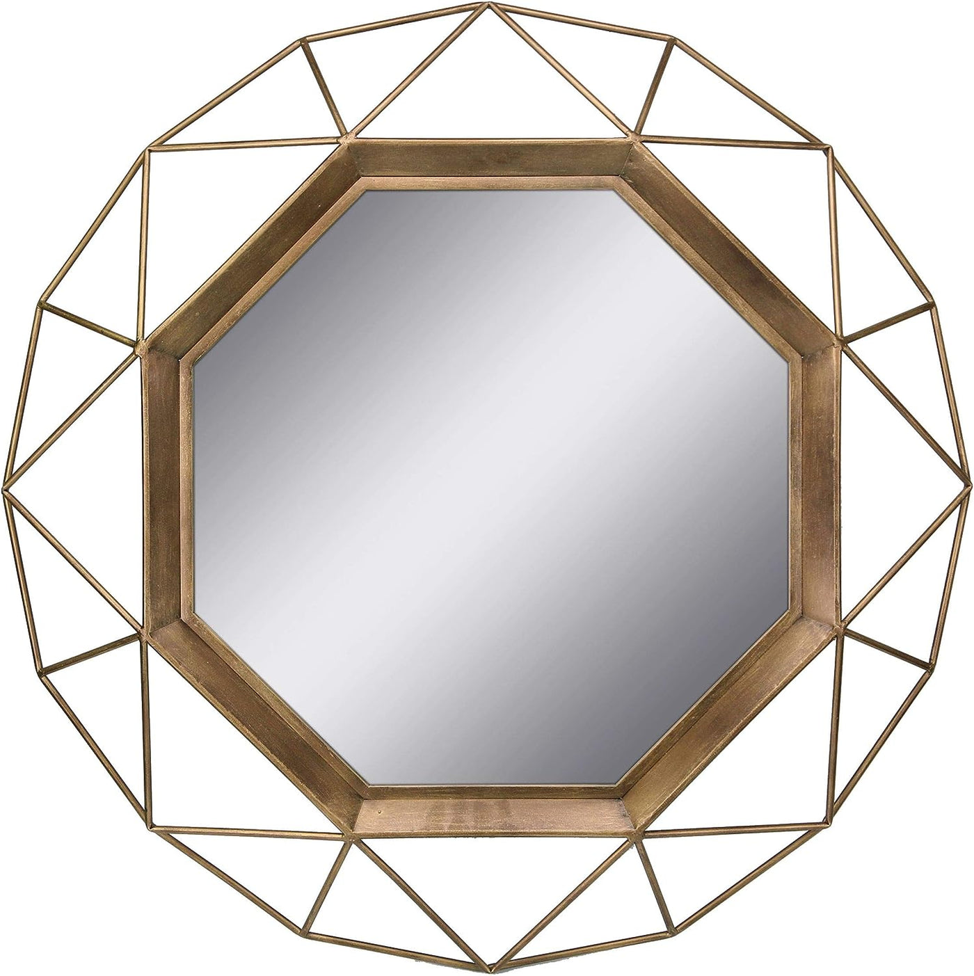 Stonebriar SB-6137A Gold Geometric Wall Mirror, 30 x 30 - $50