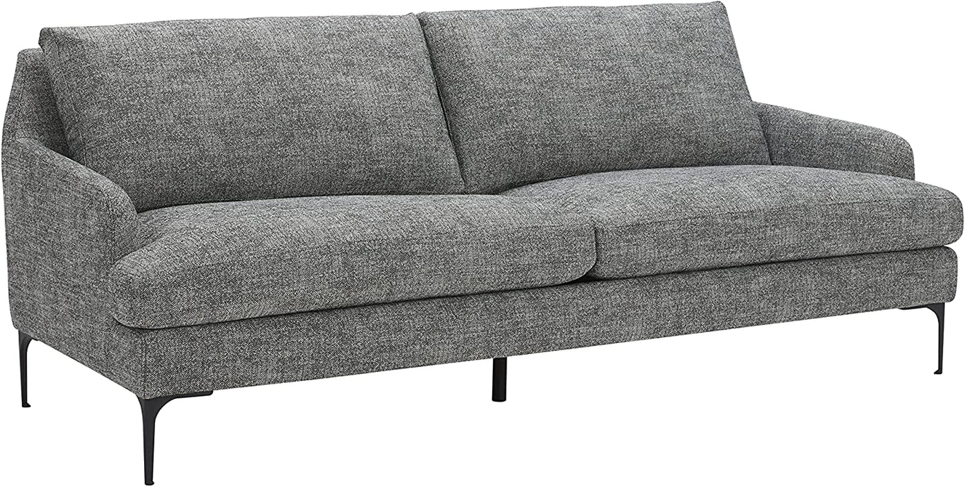 Rivet Modern Sofa Couch with Metal Legs, 85"W, Dark Gray-$685