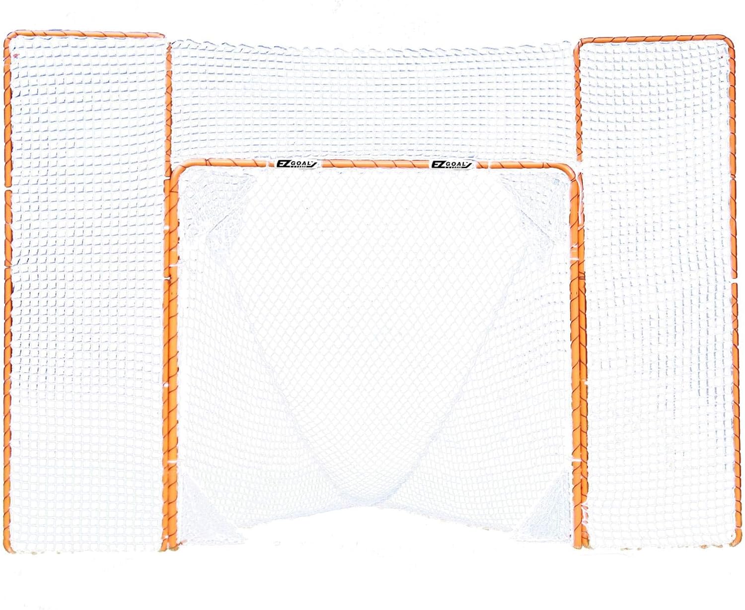 EZGoal Lacrosse Folding Goal with Backstop and Targets, Orange, 6' x 6' - $100