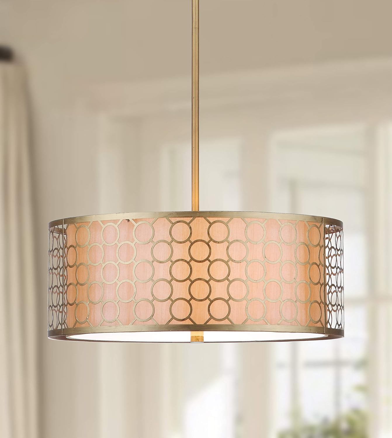 SAFAVIEH Lighting Collection Giotta Farmhouse Antique Gold 18-inch Diameter - $55
