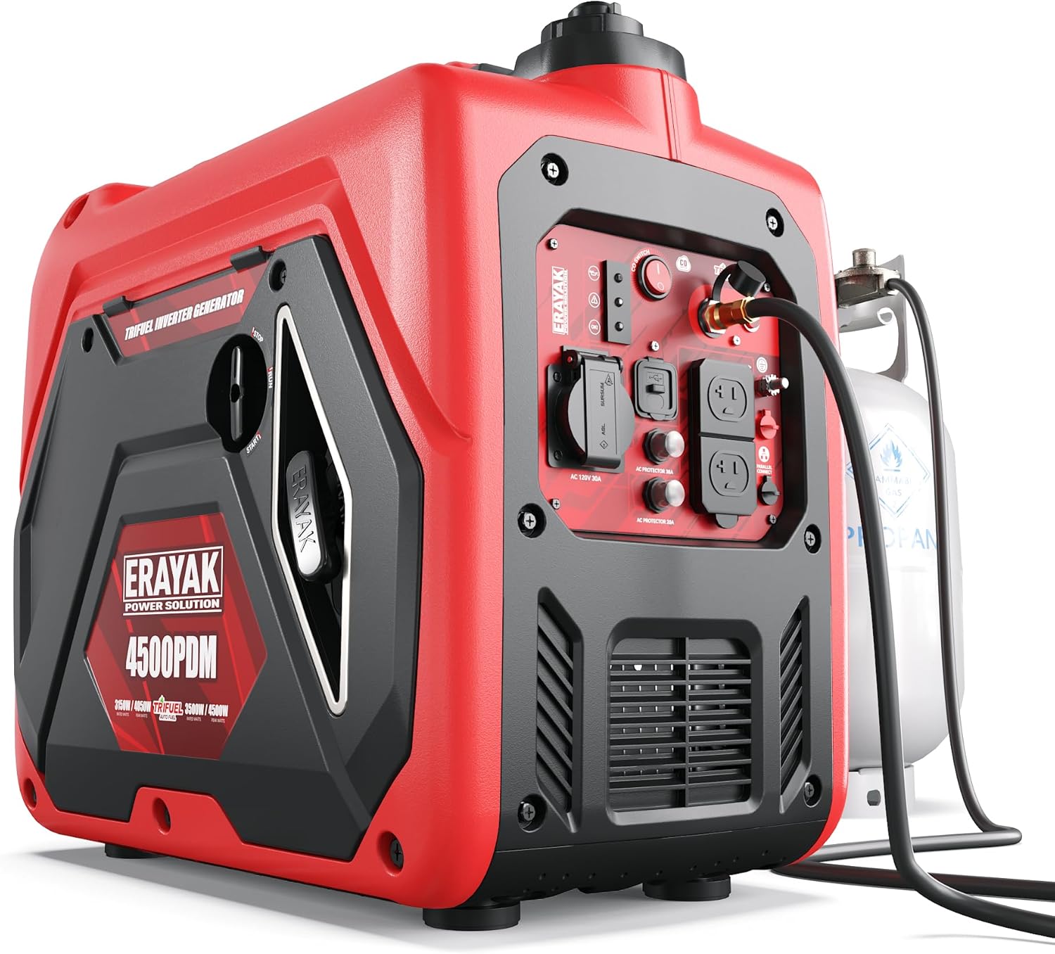 ERAYAK 4500W Tri-Fuel Portable Inverter Generator for Home Use - $600