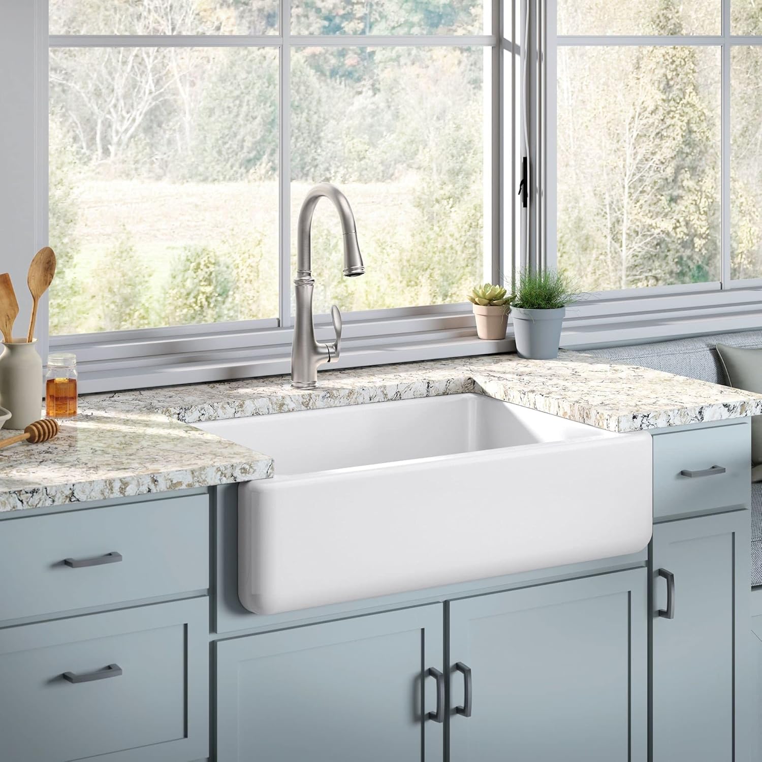 KOHLER K-5827-0 Whitehaven Farmhouse Self-Trimming Undermount Single-Bowl Sink - $575