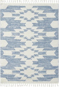 LUXE WEAVERS Ibiza Collection 8068 Blue 8x10 South Western Geometric Area Rug - $110