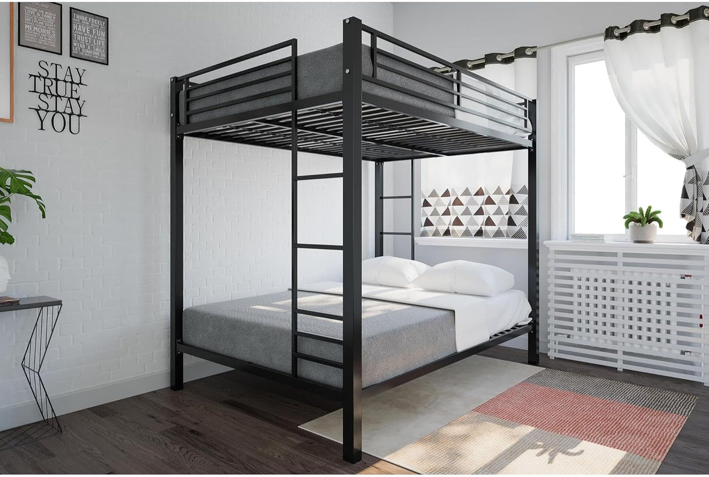 DHP Full Kids Metal Bunk Bed, Black - $170