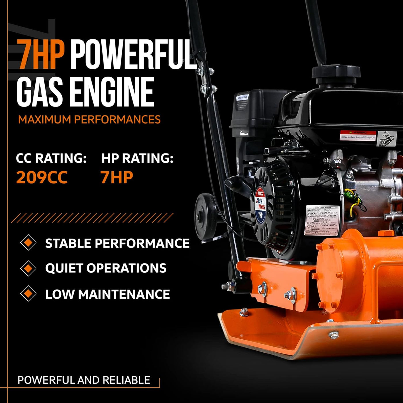 SuperHandy Plate Compactor Rammer 7 HP Gas Engine 4200-Pounds of Force - $365