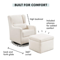 Carter's by daVinci Adrian 360° Swivel Glider Chair w/ Storage Ottoman - $300