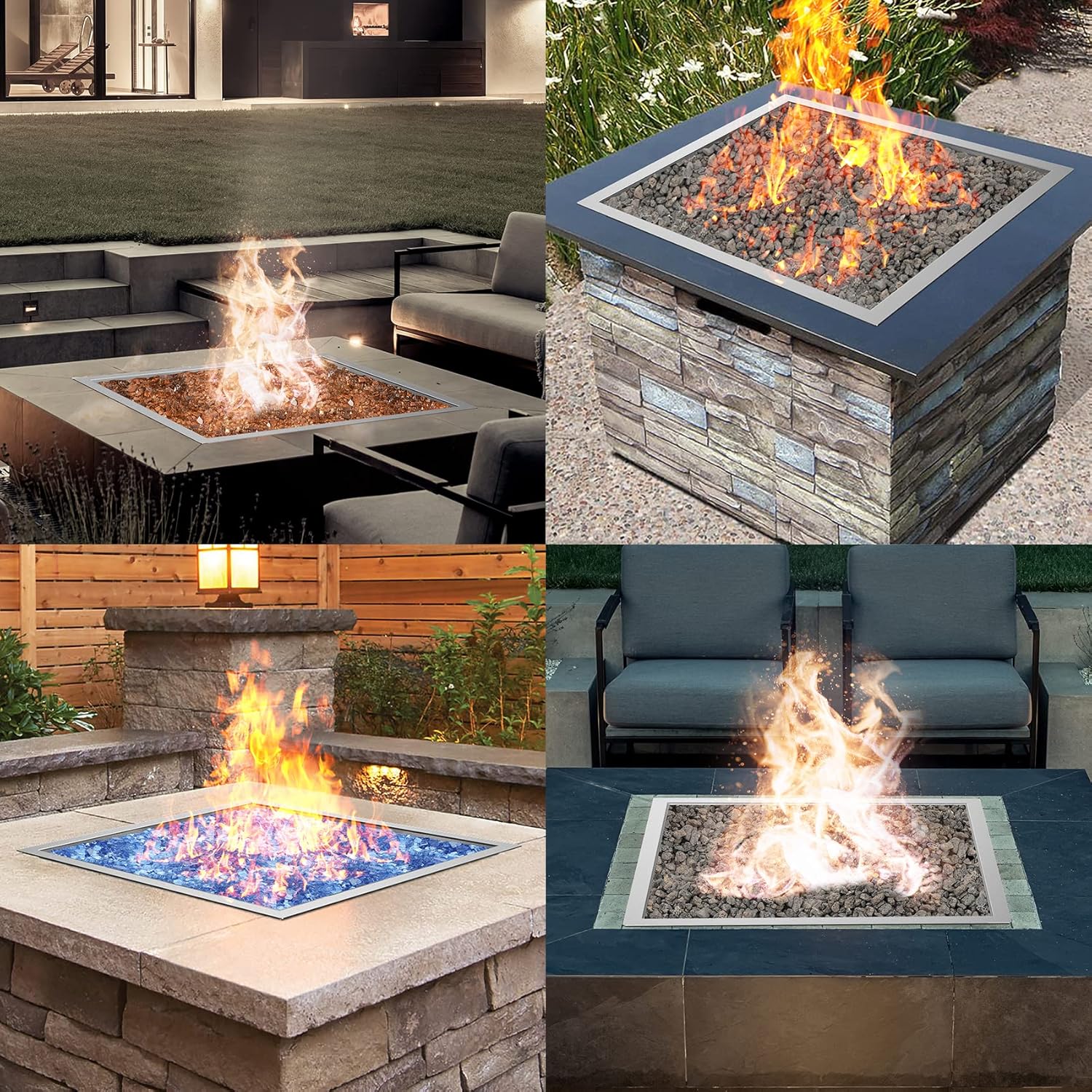 Skyflame 30" x 30" Square DIY Drop-in Firepit System Assembly Set - $145