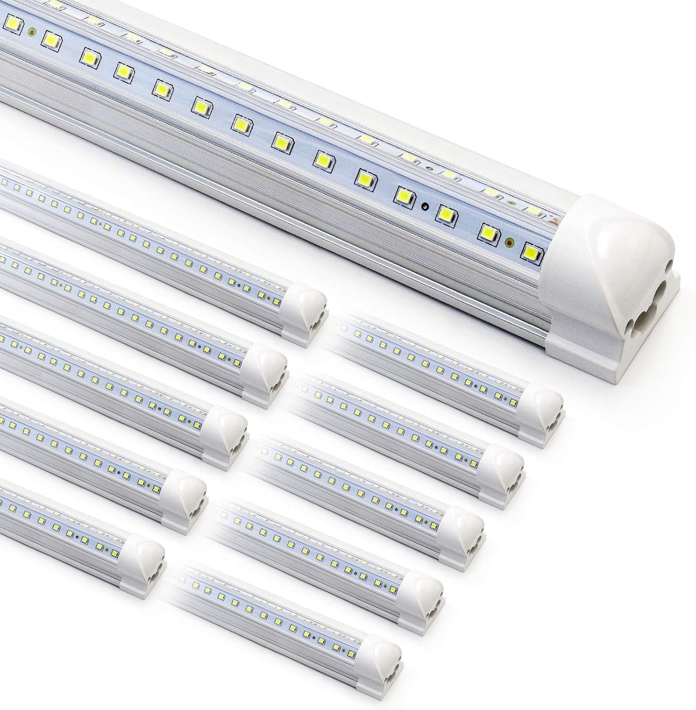 10-Pack 8ft LED Shop Light Fixture - 90W T8 Integrated LED Tube Light - $90