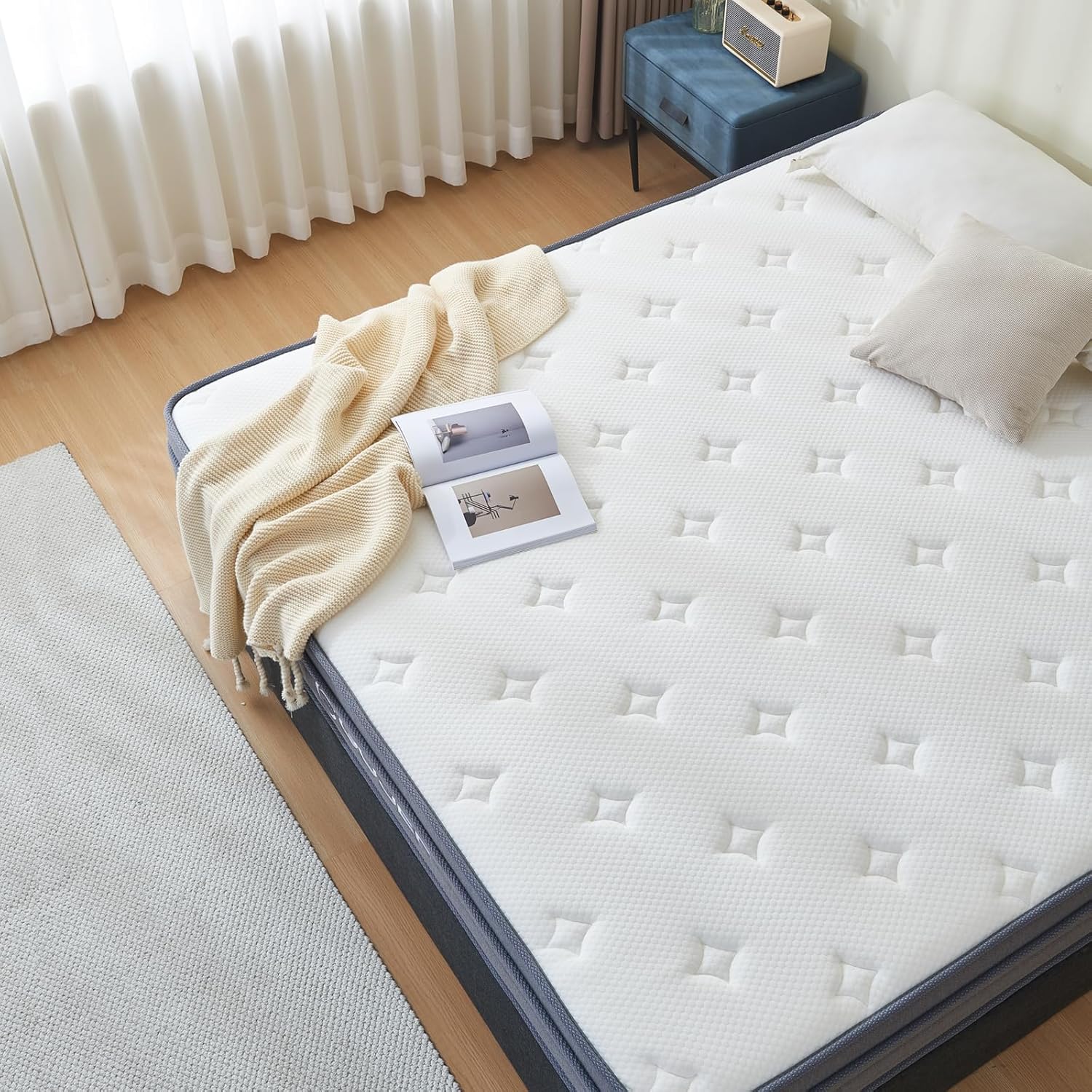 Queen Mattress, 10 Inch Queen Size Hybrid Mattress in a Box with Independent Spring - $115