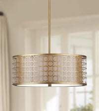 SAFAVIEH Lighting Collection Giotta Farmhouse Antique Gold 18-inch Diameter - $55