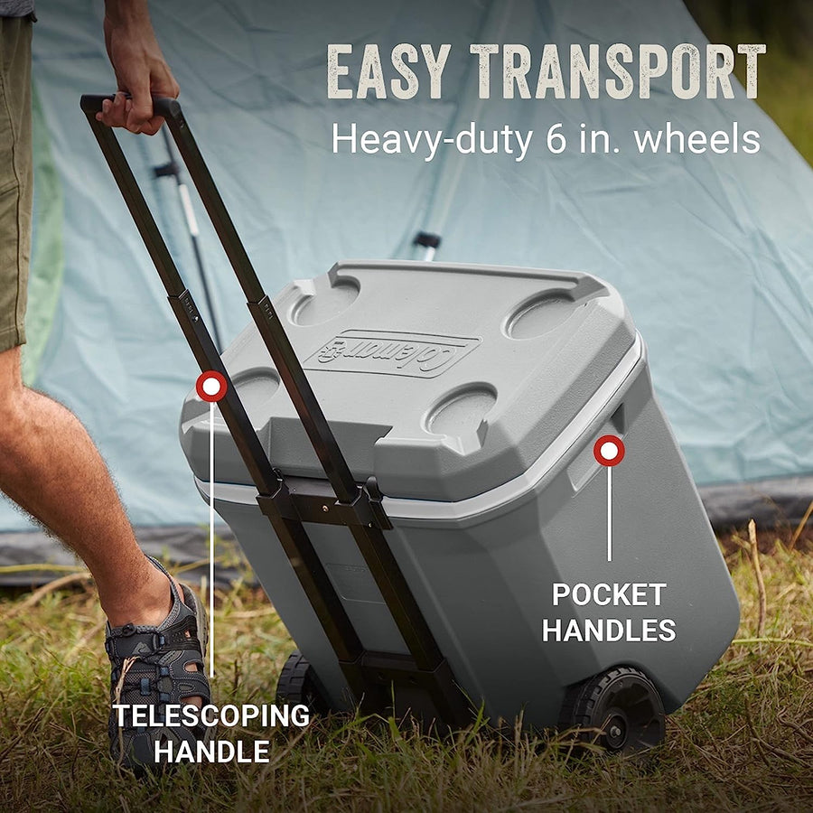 Coleman 316 Series Insulated Portable Cooler with Heavy Duty Wheels - $55