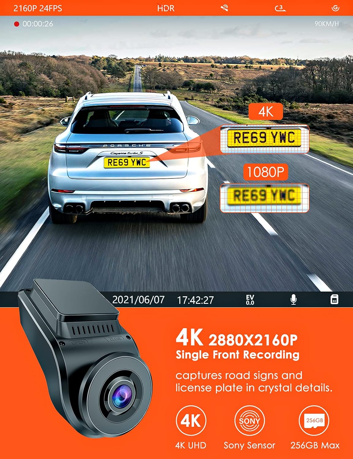 Front & Rear Dashcam – Vantrue