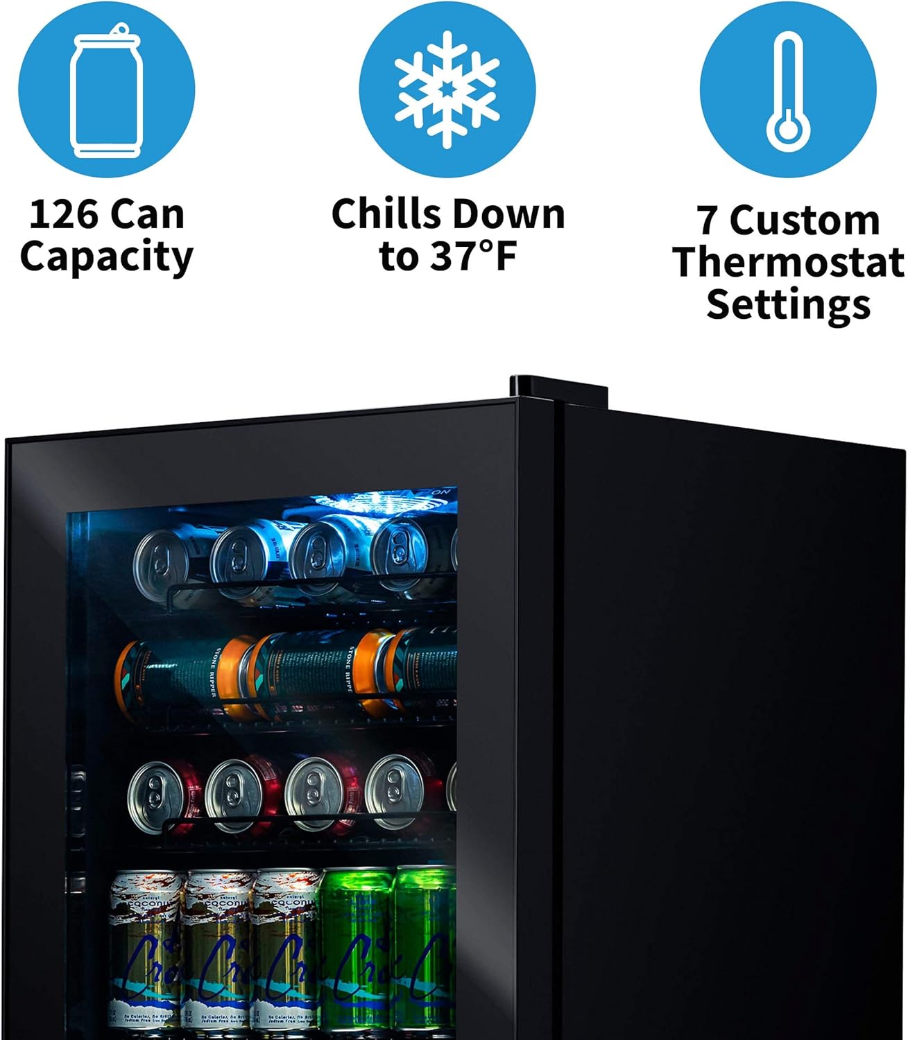 NewAir Beverage Refrigerator 126 Cans, Free Standing Cooler - $160