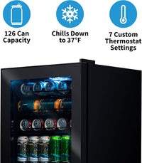 NewAir Beverage Refrigerator 126 Cans, Free Standing Cooler - $160