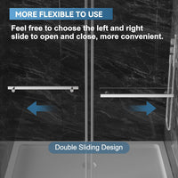 56"-60" W x 75" H Frameless Shower Door, Double Sliding Shower Door - $350