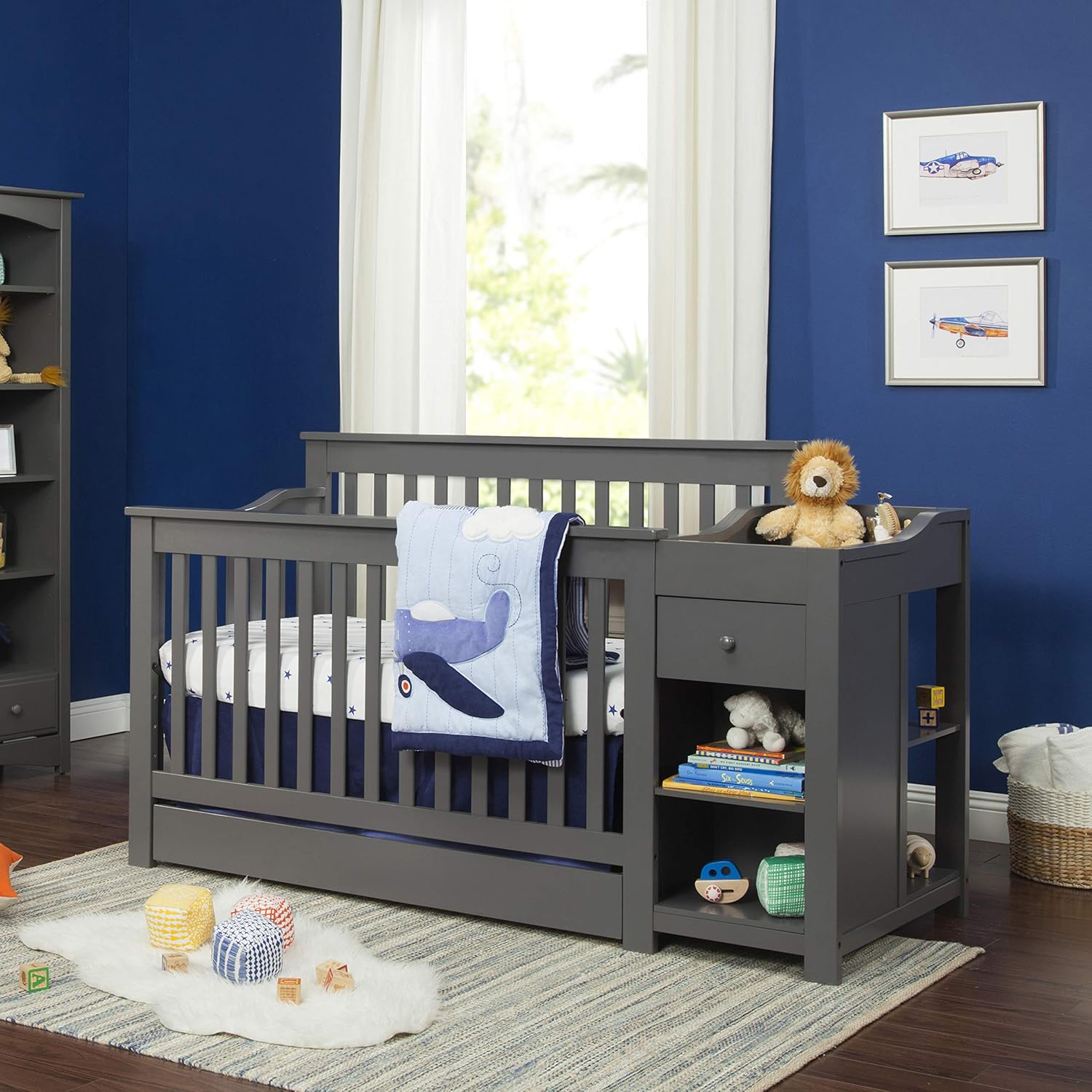 DaVinci Piedmont 4-in-1 Convertible Crib and Changer Combo in Slate - $190