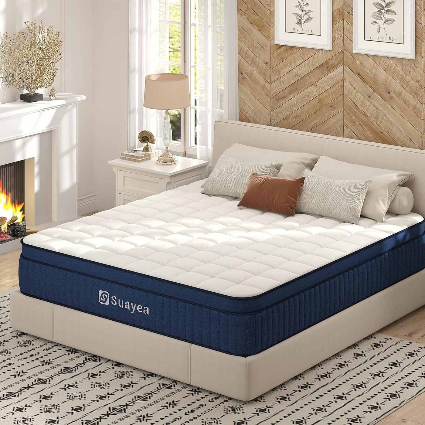 King Mattress, 14 Inch King Size Mattress in a Box, Hybrid Mattress King Size - $215