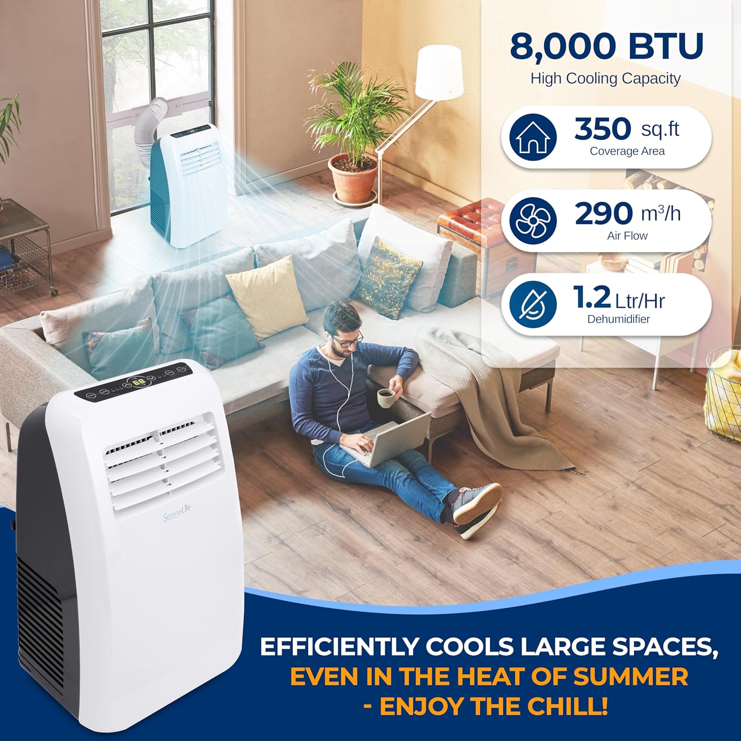 3-in-1 Portable Air Conditioner with Built-in Dehumidifier Function - $160